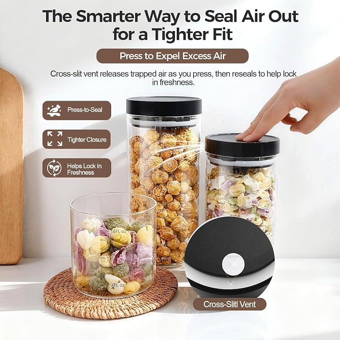 Danbark Set of 6 18oz Airtight Glass Storage Canisters - Image 4