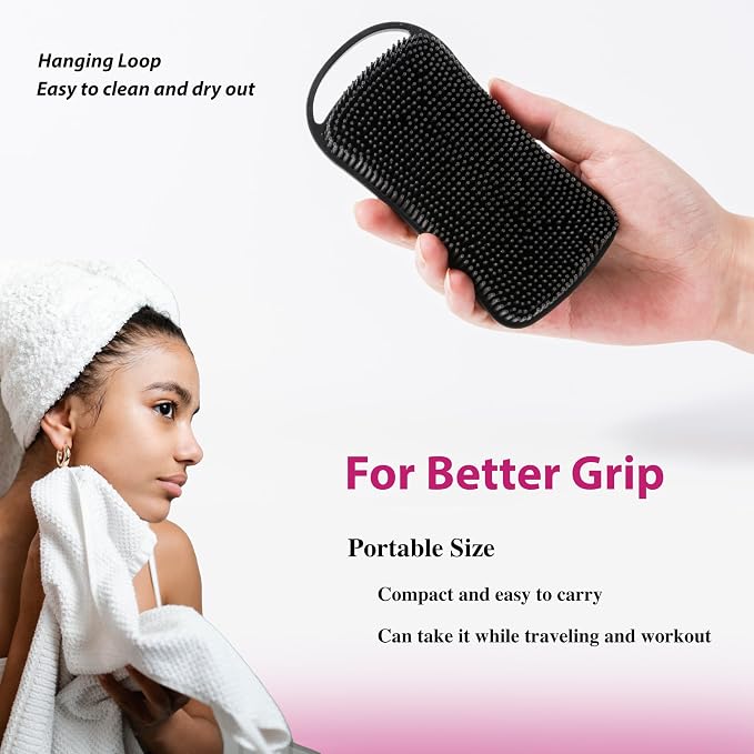 2 PC Silicone Body Scrubber, 2 in 1 Exfoliating Shower Bath Scrubber, Soft - Image 3