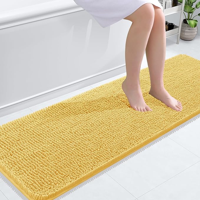 OLANLY Bathroom Rugs 59x20, Extra Soft Absorbent Chenille Bath Rugs, Rubber by OLANLY
