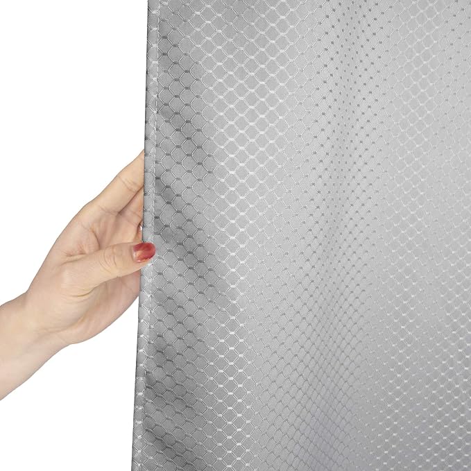 AooHome Extra Long 86" Shower Curtain, Fabric Bathroom Curtain Waffle Weave - Image 4