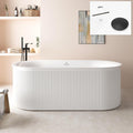 FerdY Nami 67" Acrylic Freestanding Bathtub, V Shape Freestanding Soaking by FerdY