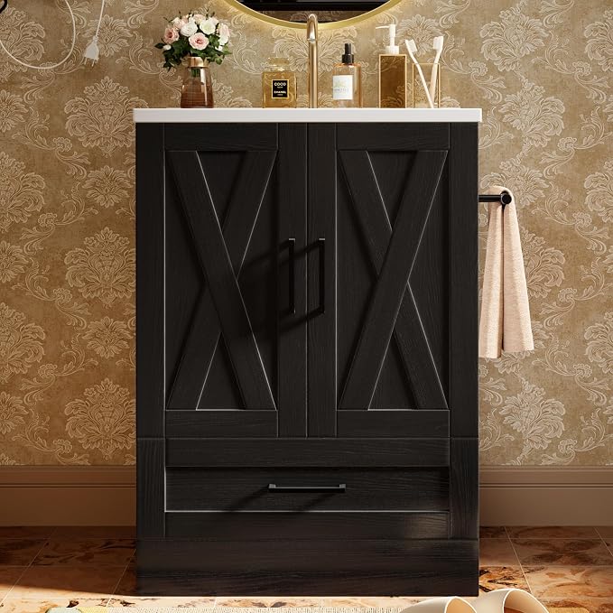 YESHOMY Bathroom Vanity with Sink, Farmhouse Cabinet Easy Assembly by SearchallYESHOMY
