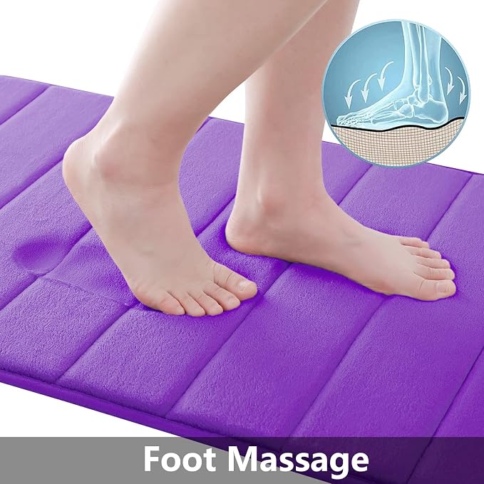 Buganda Memory Foam Bath Mat, Ultra Soft and Non-Slip Bathroom Rugs, Water - Image 2