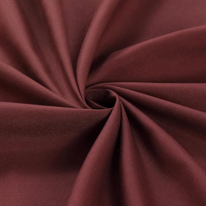 90 Inch Fabric Shower Curtain, Extra Long Burgundy Ombre Waterproof Shower - Image 2