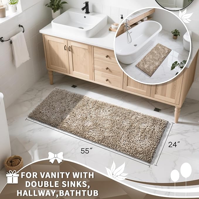 Yimobra Long Bathroom Rugs Runner 55x24 Inch, Extra Thick Soft Absorbent - Image 4