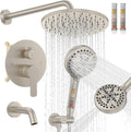 Iriber Brushed Nickel Bathtub Shower Faucet Set，Bathroom Shower System by Iriber
