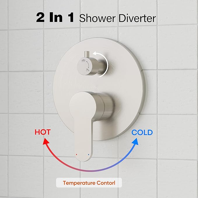 Gabrylly Shower System Brushed Nickel, Slide Bar Shower Faucet Set - Image 5