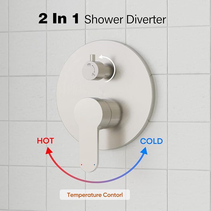 Gabrylly Shower System, High Pressure 12" Rain Shower Head - Image 5