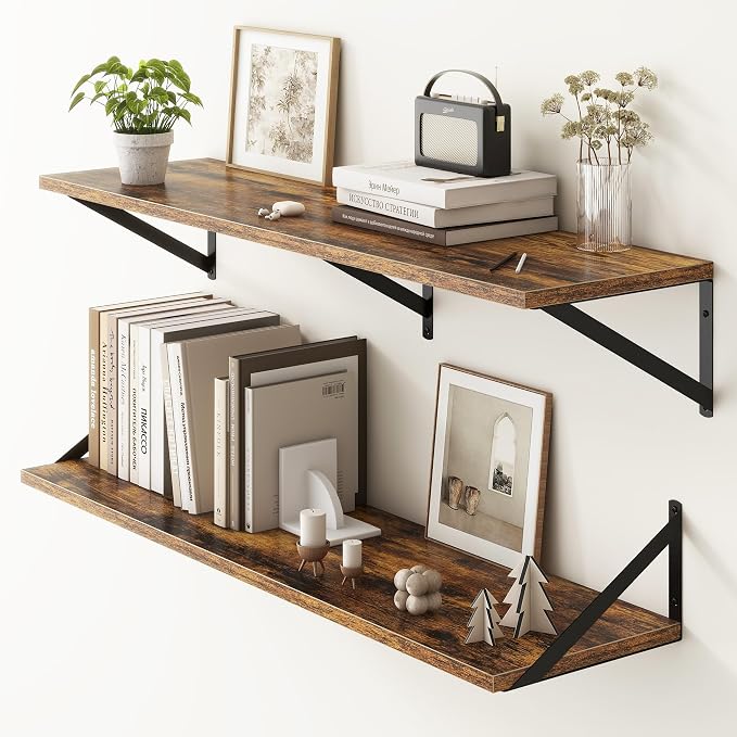 Fun Memories 40 Inch Floating Shelves, 10 Inch Deep Wall Shelf, 40 x 10 by FunMemories