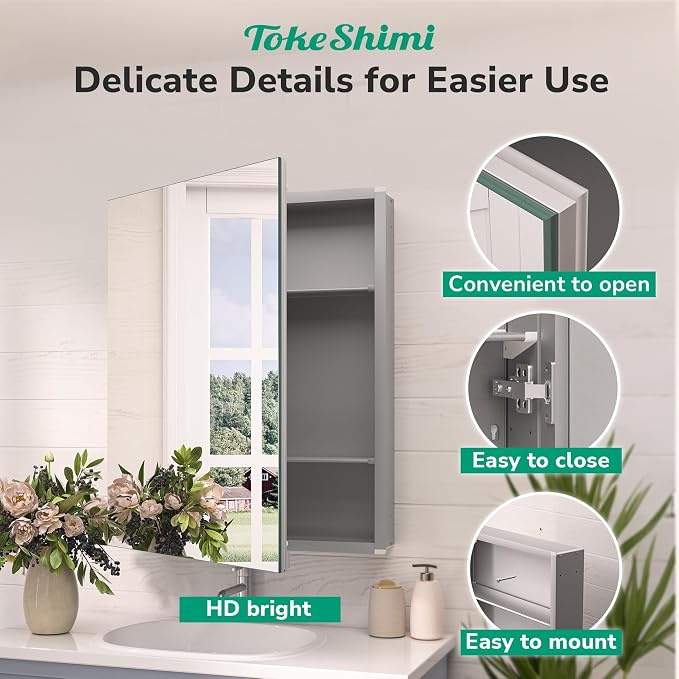 TokeShimi 64x32 Bathroom Medicine Cabinet - Image 7