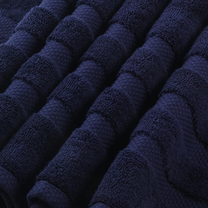 SOFE H&L | Olea Luxury Cotton Turkish Bath Towels Set of 4 Navy Blue | Premium - Image 5
