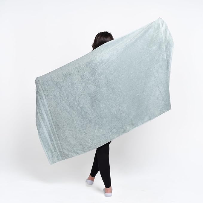 SOFE H&L | Olea Luxury Cotton Turkish Bath Towels Set of 4 Light Blue | Premium - Image 6