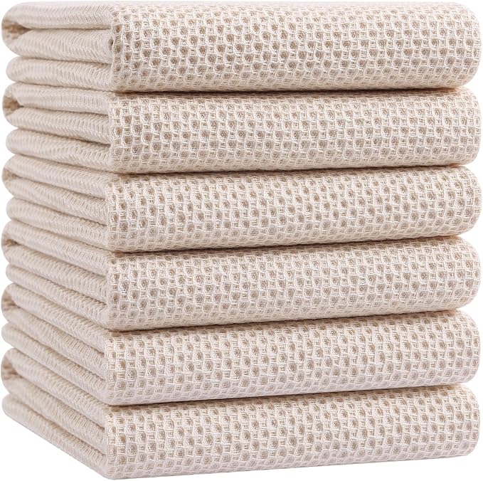 Homaxy 100% Cotton Waffle Weave Kitchen Dish Towels, Ultra Soft Absorbent Quick by Homaxy