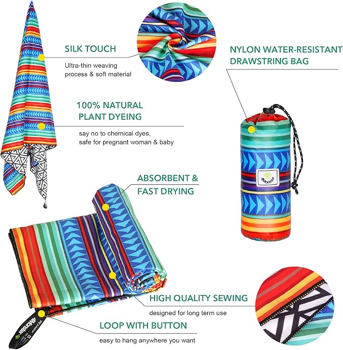 4Monster Microfiber Beach Towel Quick Dry, Super Absorbent Lightweight Travel - Image 3
