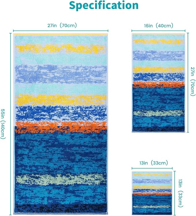 SEMAXE 18-Pack Bath Towel Set Include 6 Bath Towels, 6 Hand Towels, 6 Wash - Image 2