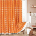 MitoVilla Orange Boho Extra Long Shower Curtain 72 x 84, Modern Farmhouse 84 by MitoVilla