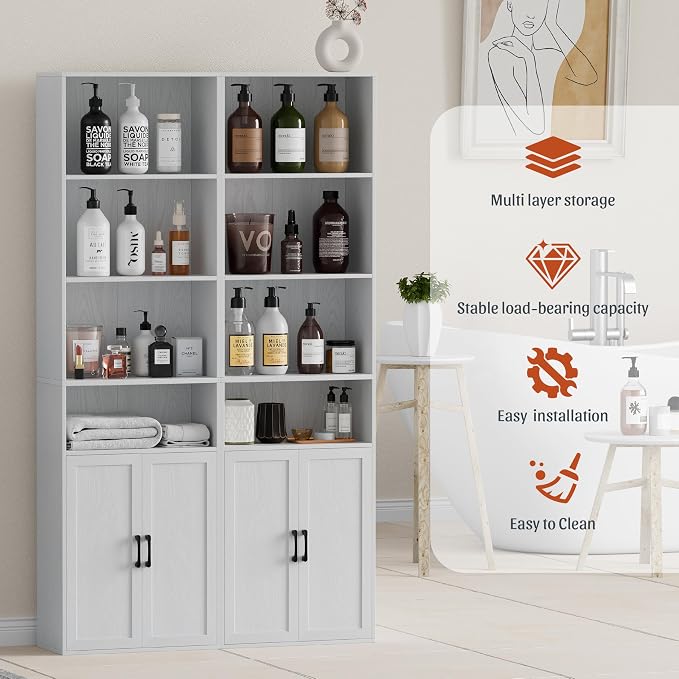 Tall Bathroom Storage Cabinet, Bathroom Floor Cabinet - Image 5