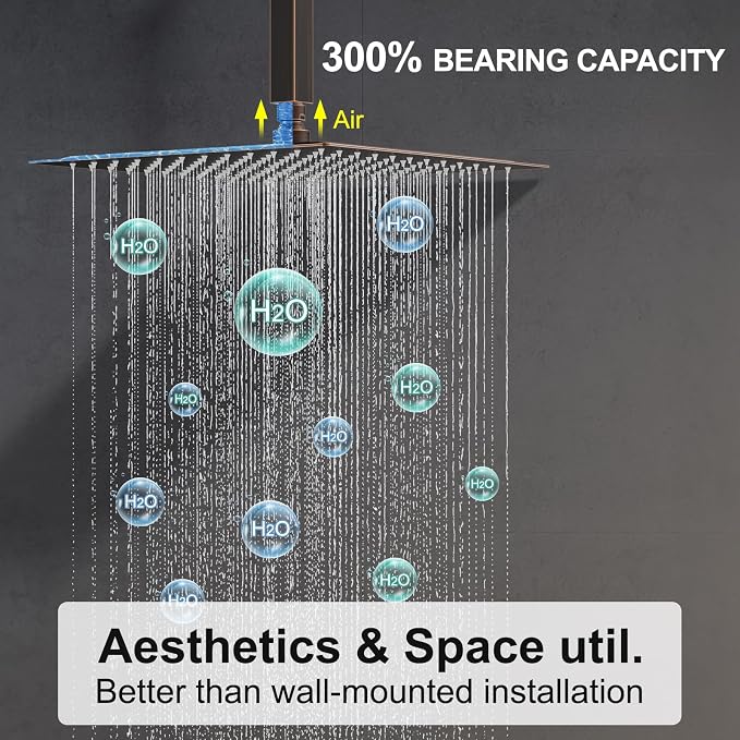KOJOX Ceiling Oil Rubbed Bronze Shower System: Complete Trim Kit - Image 3