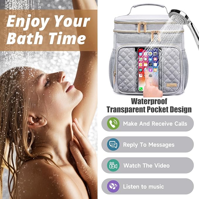 Large Toiletry Bag for Women Men, Bathroom Bag, Water Resistant Shower Bag - Image 3