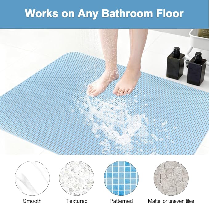 Square Shower Mat: 32"x32" Extra Large Non Slip Shower Mats - Image 5