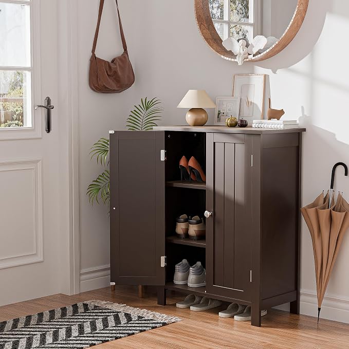 SUPER DEAL Modern Bathroom Floor Storage Cabinet - Image 2