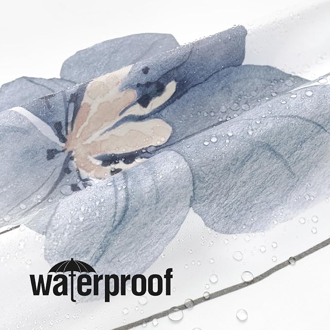 Gibelle Watercolor Floral Shower Curtain, Modern Minimalist White Waterproof - Image 5