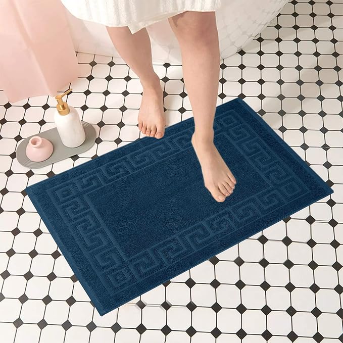 DAN RIVER Greek Cotton Bath Mats Set of 2 – Not a Bathroom Rug, Ultra Soft - Image 2