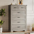 Tall 6-Drawer Dresser for Bedroom, Modern Wooden Chest of Drawers by BORNOON