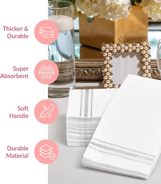 Prestee - Linen-Like Paper Hand Towels - Disposable Guest Towels - Image 5