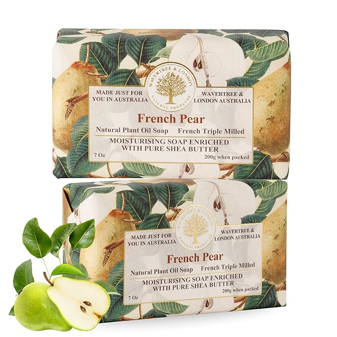 Wavertree & London French Pear Scented Natural Soap, 7oz Moisturizing French by AustralianNaturalSoap