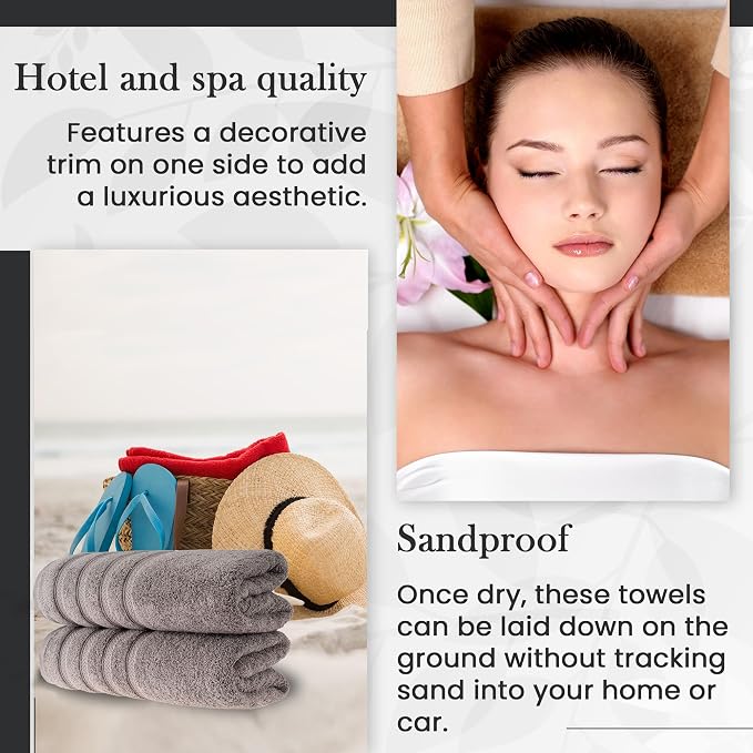 HALLEY Turkish 2 Pack Premium Bath Towels 650 GSM Highly Absorbent Super Soft - Image 7