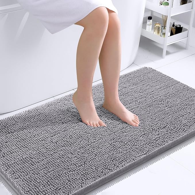 OLANLY Bathroom Rugs 44x24, Extra Soft Absorbent Chenille Bath Rugs, Rubber by OLANLY