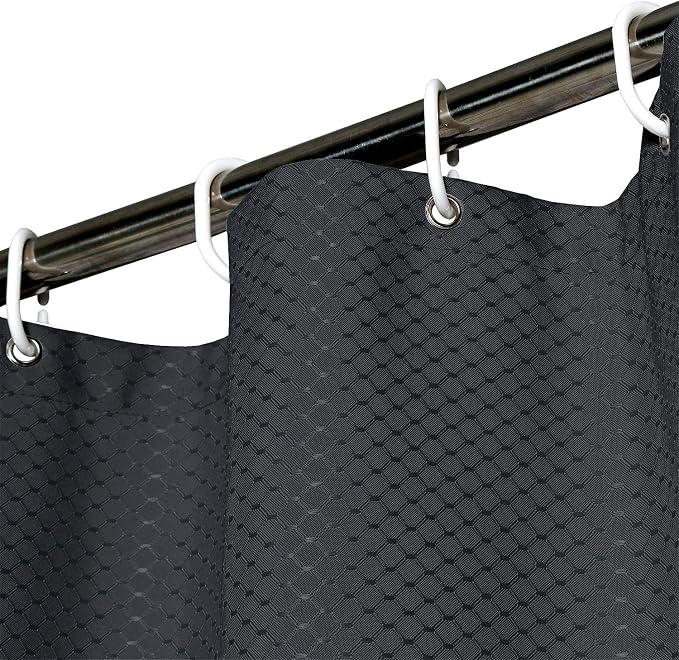 AooHome 72x75 Inch Waffle Weave Shower Curtain, Dark Grey Fabric Durable - Image 5