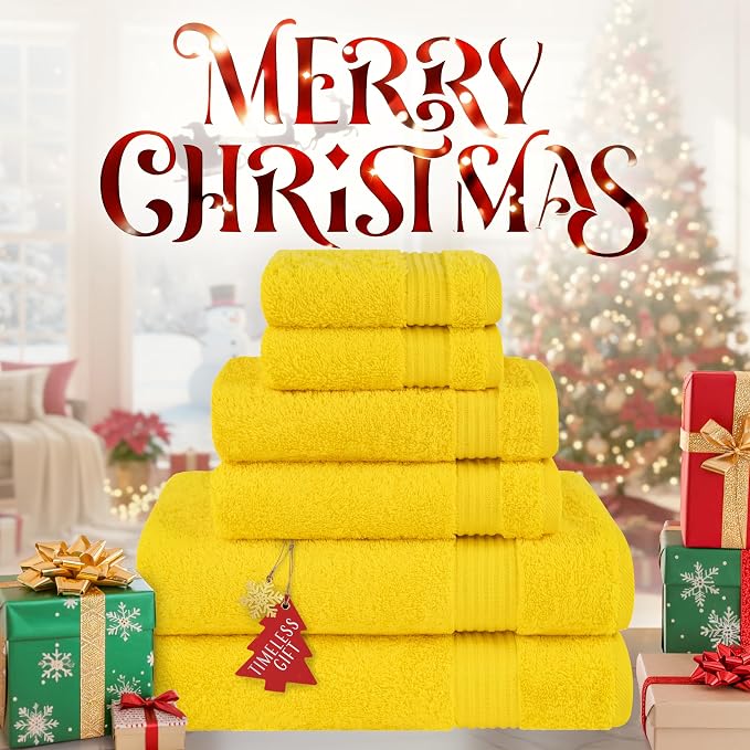 Cotton Paradise 6 Piece Towel Set, 100% Cotton Soft Absorbent Turkish Towels - Image 2