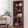 70" H Tall Coner Cabinet with Door & Adjustable Shelves, Mid-Century Farmhouse by SUJOUCRAFT
