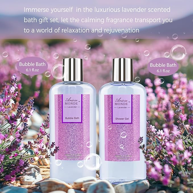 Bath Sets for Women Gift, Bath and Body Gifts Set, Lavender Spa Gift for Self - Image 3
