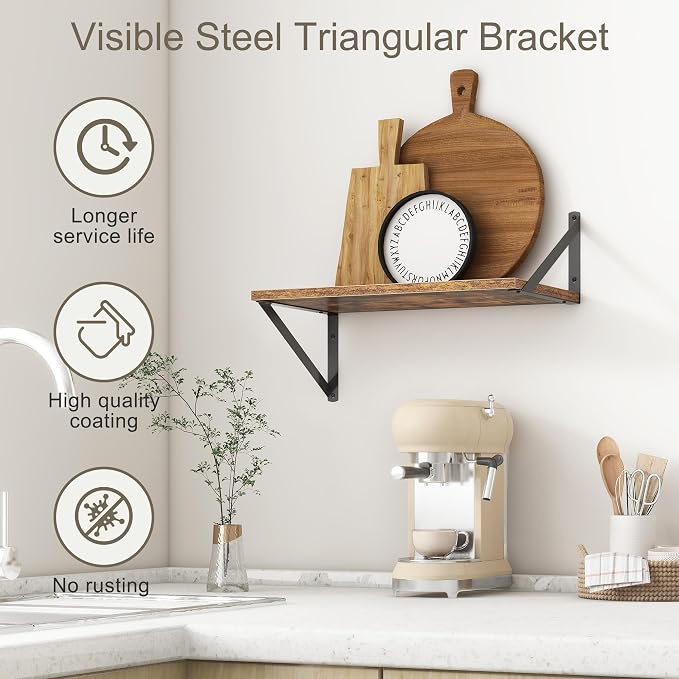 18"W x10"D Floating Shelves, Farmhouse Wall Shelves Home Decor Shelf, Deep - Image 5