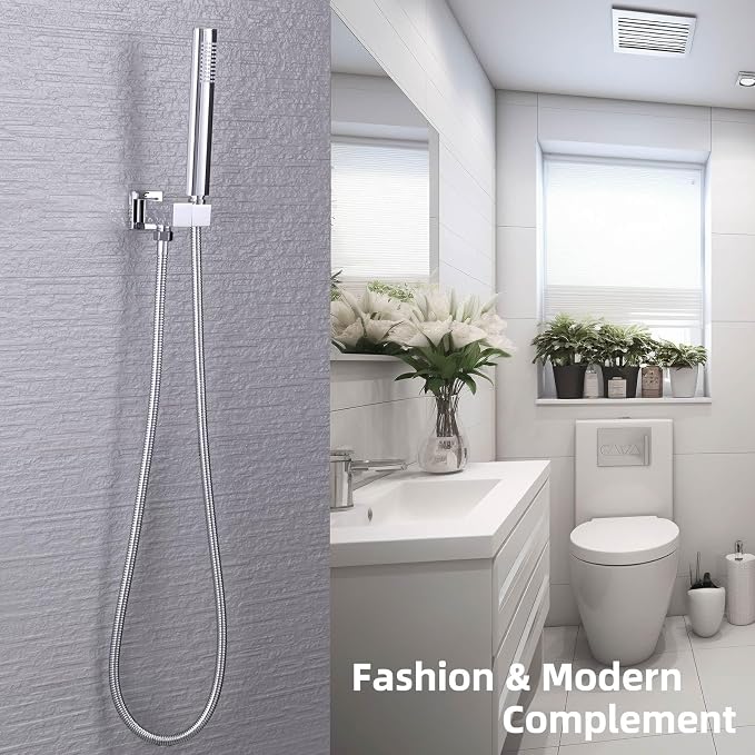 Angle Simple Wall Union with Shower Head Holder, Brass Swivel Shower Wand - Image 3