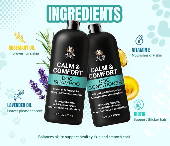 ALFIE'S CHOICE Calm & Comfort Dog Shampoo & Conditioner Set | 16 fl oz Each | - Image 4