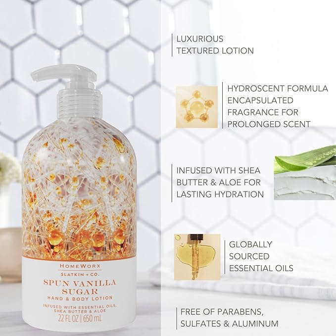 Homeworx by SLATKIN + CO. 22 fl oz. Body Lotion- Spun Vanilla Sugar - Image 3