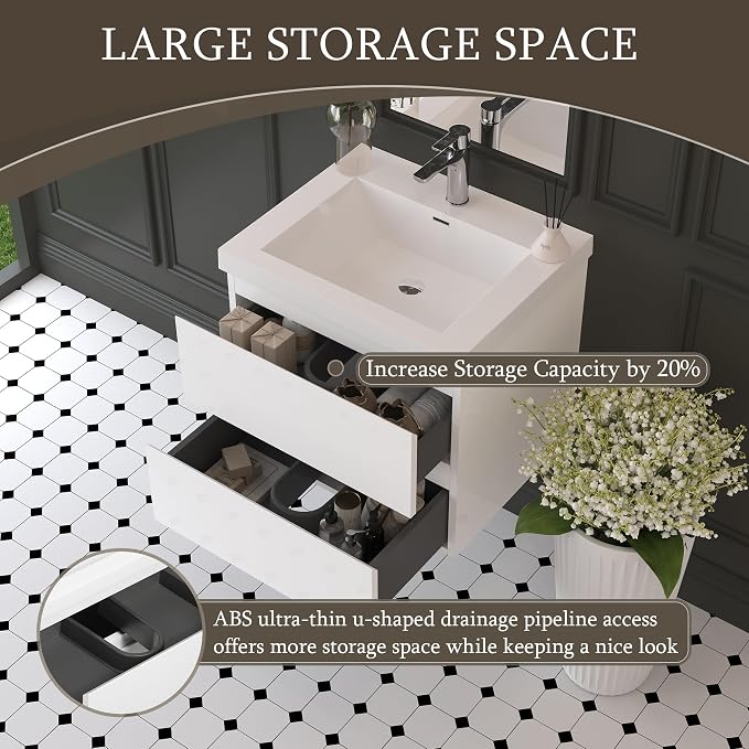 24 Inch Floating Bathroom Vanity - Image 3