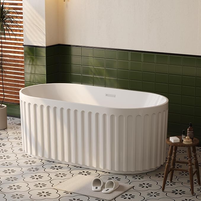 59"Acrylic Freestanding Bathtub, Modern Soaking Tub by Unknown