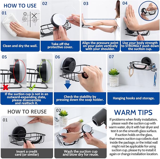 Soap Dish Bar Soap Holder Suction Cup - Image 2