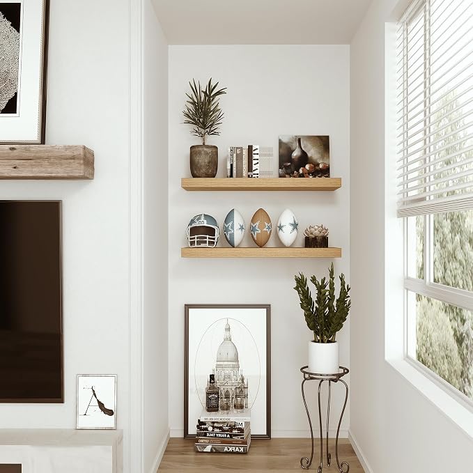 Vivelove Floating Shelves 24 inchs Long, Bathroom Shelves Over Toilet 9.1” Deep - Image 8