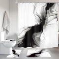 Cinbloo 4Pcs Black White Shower Curtain Set, Abstract Modern Ombre Grey by Cinbloo