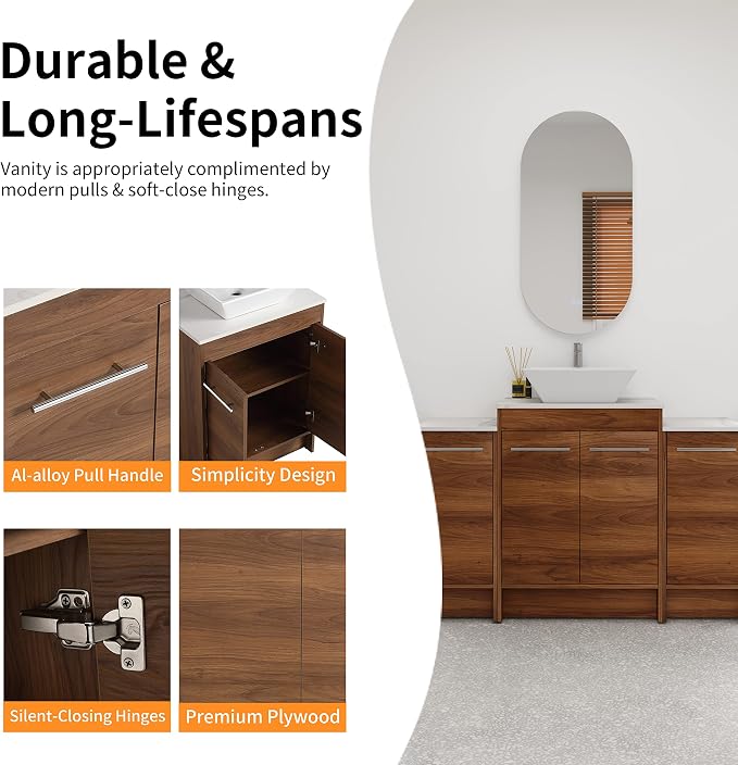 48 Inch Bathroom Vanity with Sink, Mordern Bathroom Vanity, Single Sink - Image 4