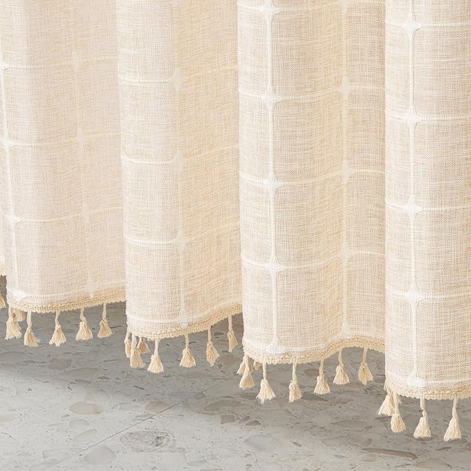 MitoVilla Boho Small Stall Shower Curtain 36 x 72, Half Size Cloth Shower - Image 5
