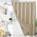 LaCyan 3 in 1 Waterproof Waffle Weave Shower Curtain and Clear Liner Set by Lacyan