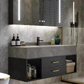 KunMai 35.4" Black Floating Bathroom Vanity by KUNMAI
