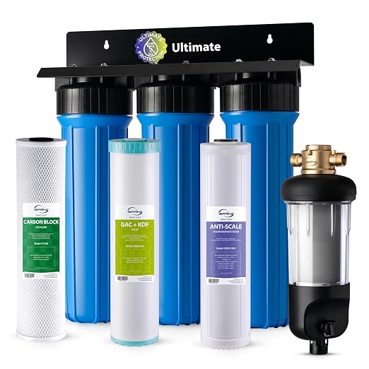 iSpring Whole House Water Filter System w/Jumbo-Sized Spin Down Sediment Filter by iSpring